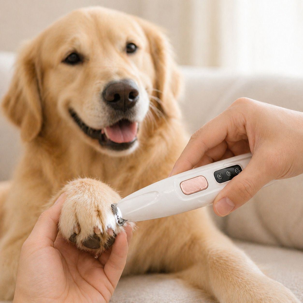 Portable Dog Paw Trimmer With LED Light - Rechargeable Nail Grinder