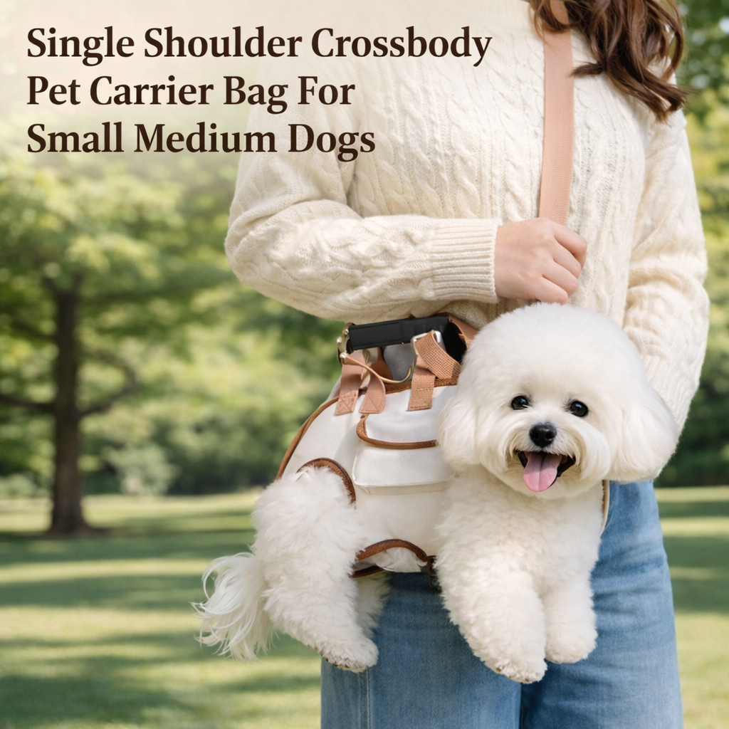 Single Shoulder Crossbody Pet Carrier Bag For Small Medium Dogs