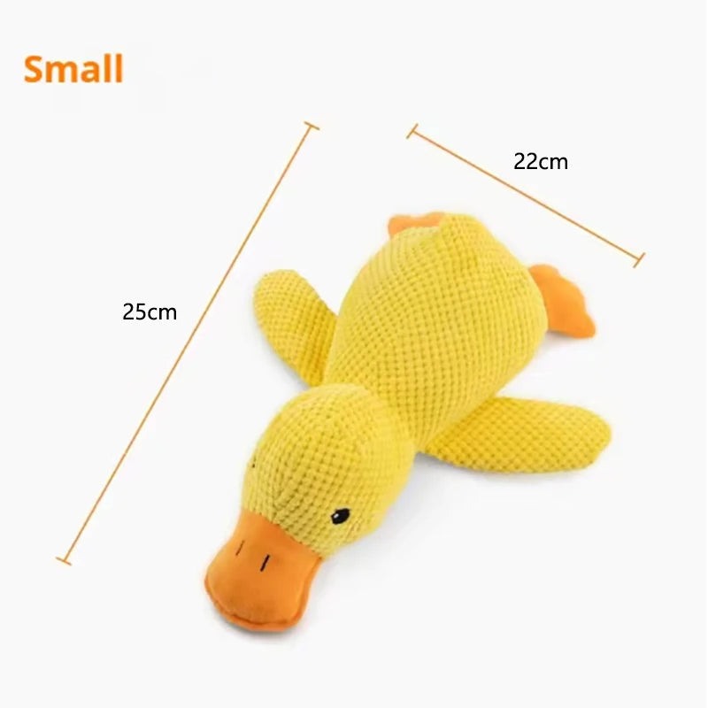 Dog Duck Plush Toy - Interactive Squeaky Pet Comfort Companion