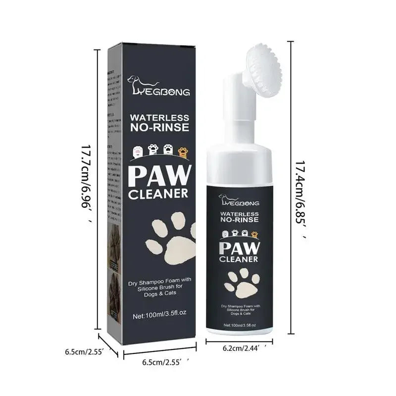 Paw Cleaner Foam - Waterless Dog Cat Pet Shampoo With Brush