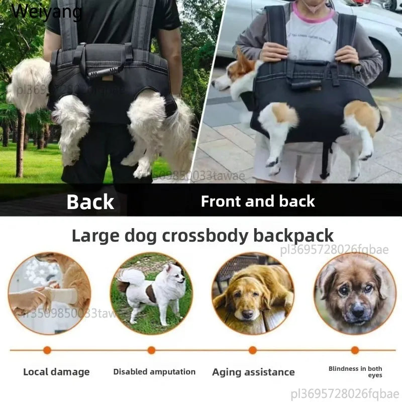 Multifunctional Dog Backpack Pet Carrier 4-Legs Design for Outdoor Travel