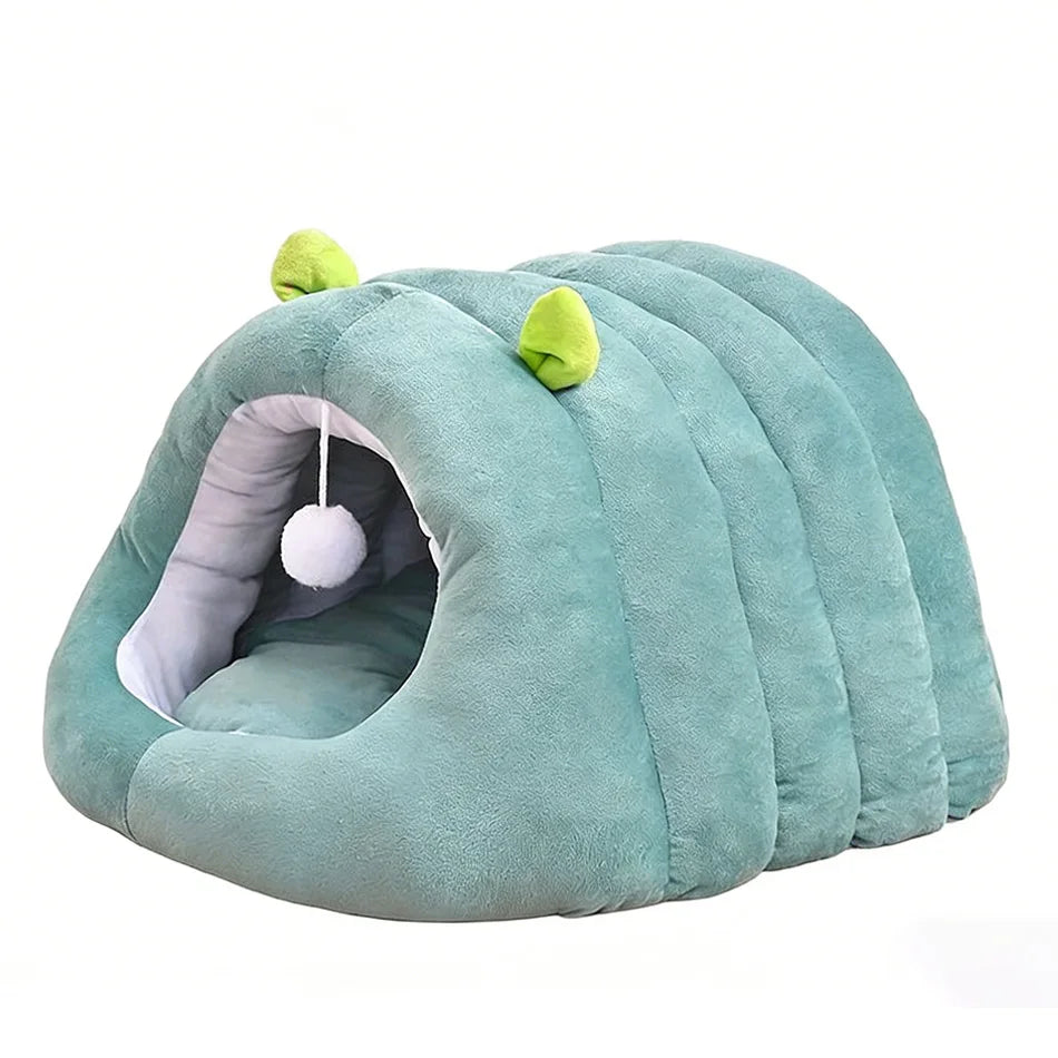 Cute Cartoon Pet Cave Bed Washable Sleep Bed For Small Dogs Cats