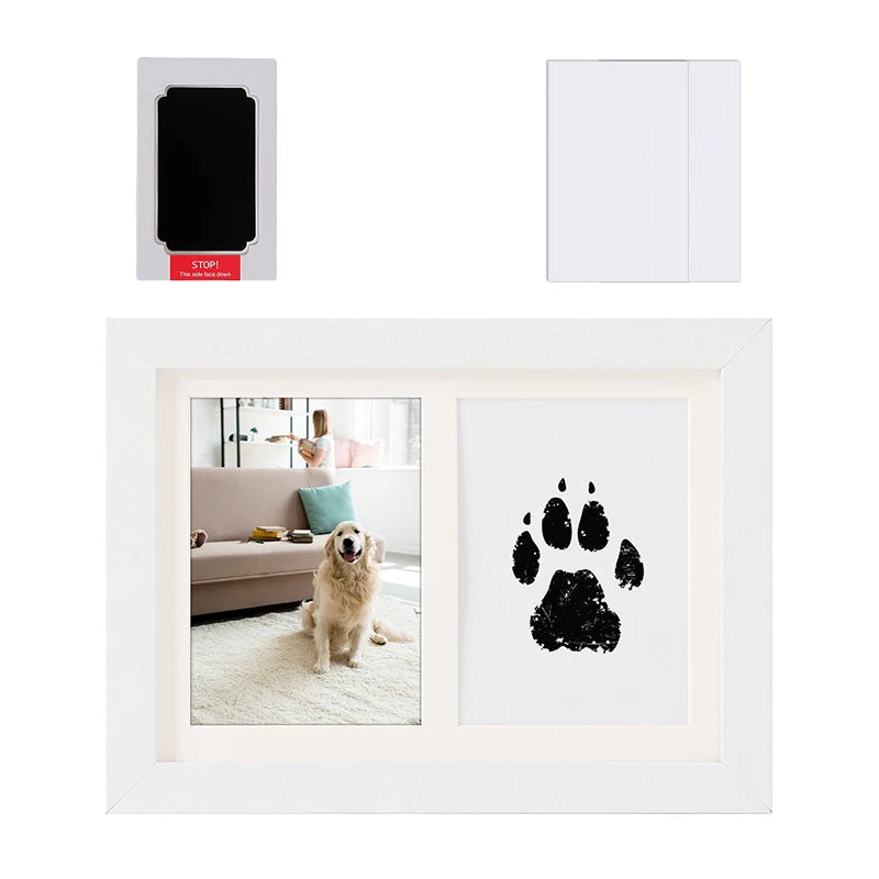 Wooden Pawprint Photo Frame Handmade DIY Pet Memorial Gift Kit
