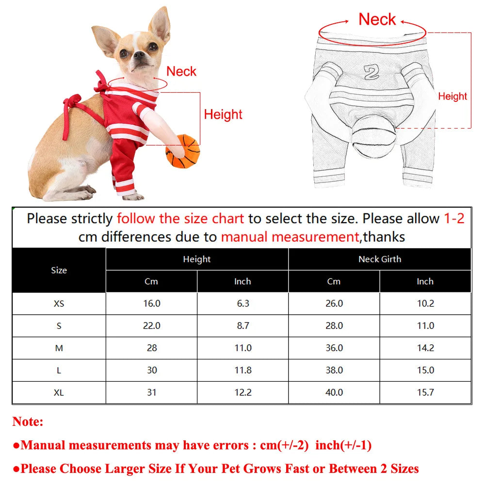 Large Dog Halloween Basketball Costume - Funny Pet Cosplay Clothes