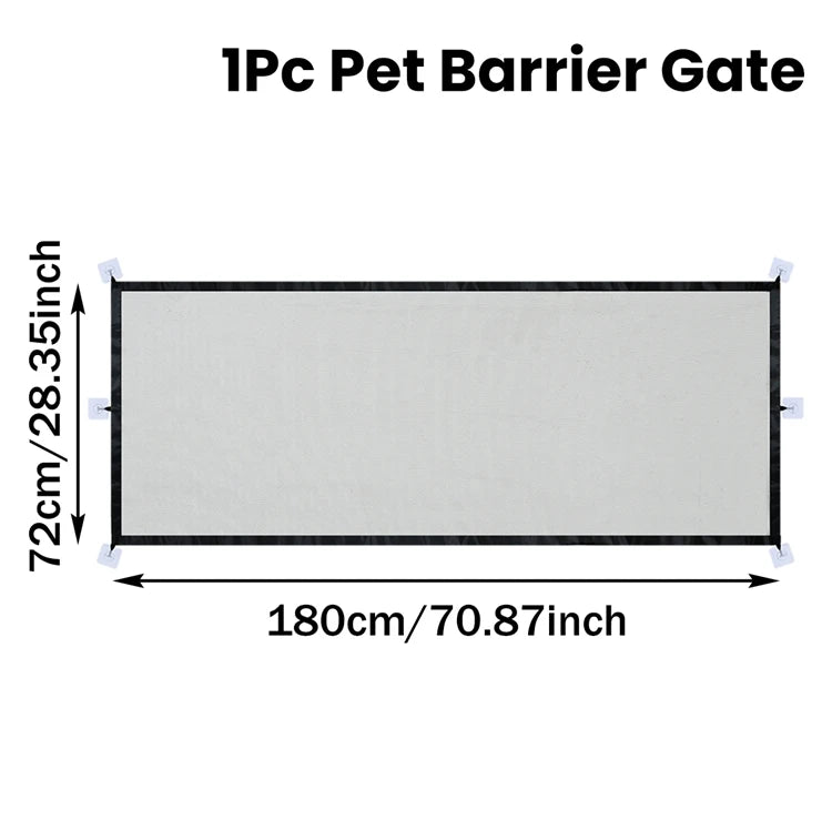 Pet Dog Barrier Fence With Hooks - Folding Mesh Safety Gate
