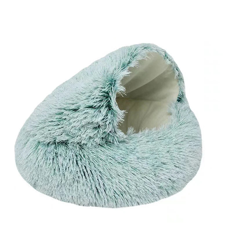 Cat Bed Pet Mattress Warm Soft Plush Round Sleeping Nest Cave