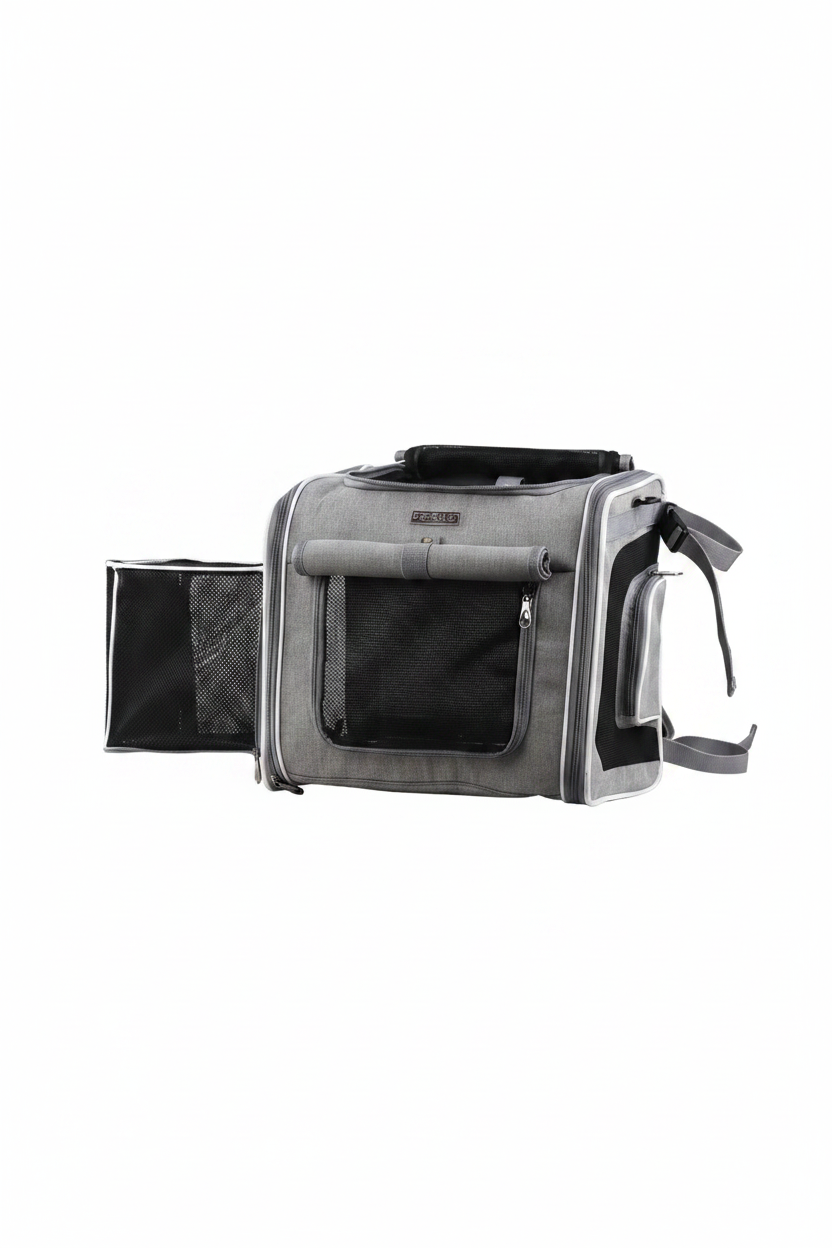 Dog Cat Bike Basket Expandable Pet Carrier Backpack 4 Doors