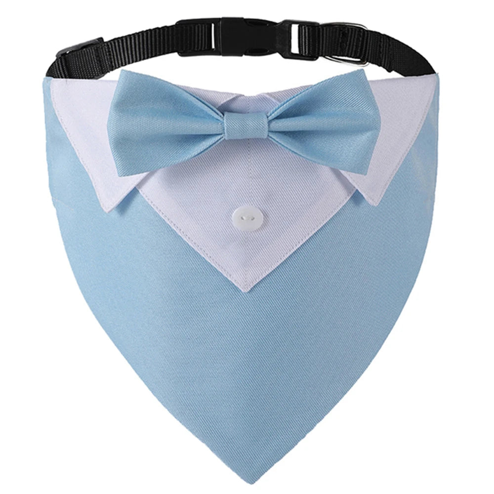 Dog Bow Tie Collar - Adjustable Formal Tuxedo Bandana for Pets
