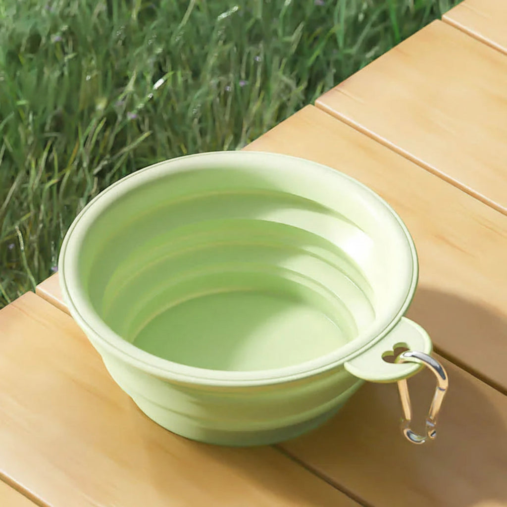 Foldable Silicone Dog Bowl - Portable Pet Travel Feeding Container