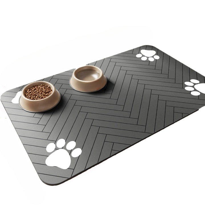 Pet Feeding Mat - Absorbent Waterproof Placemat For Dog Cat Food Water Bowl