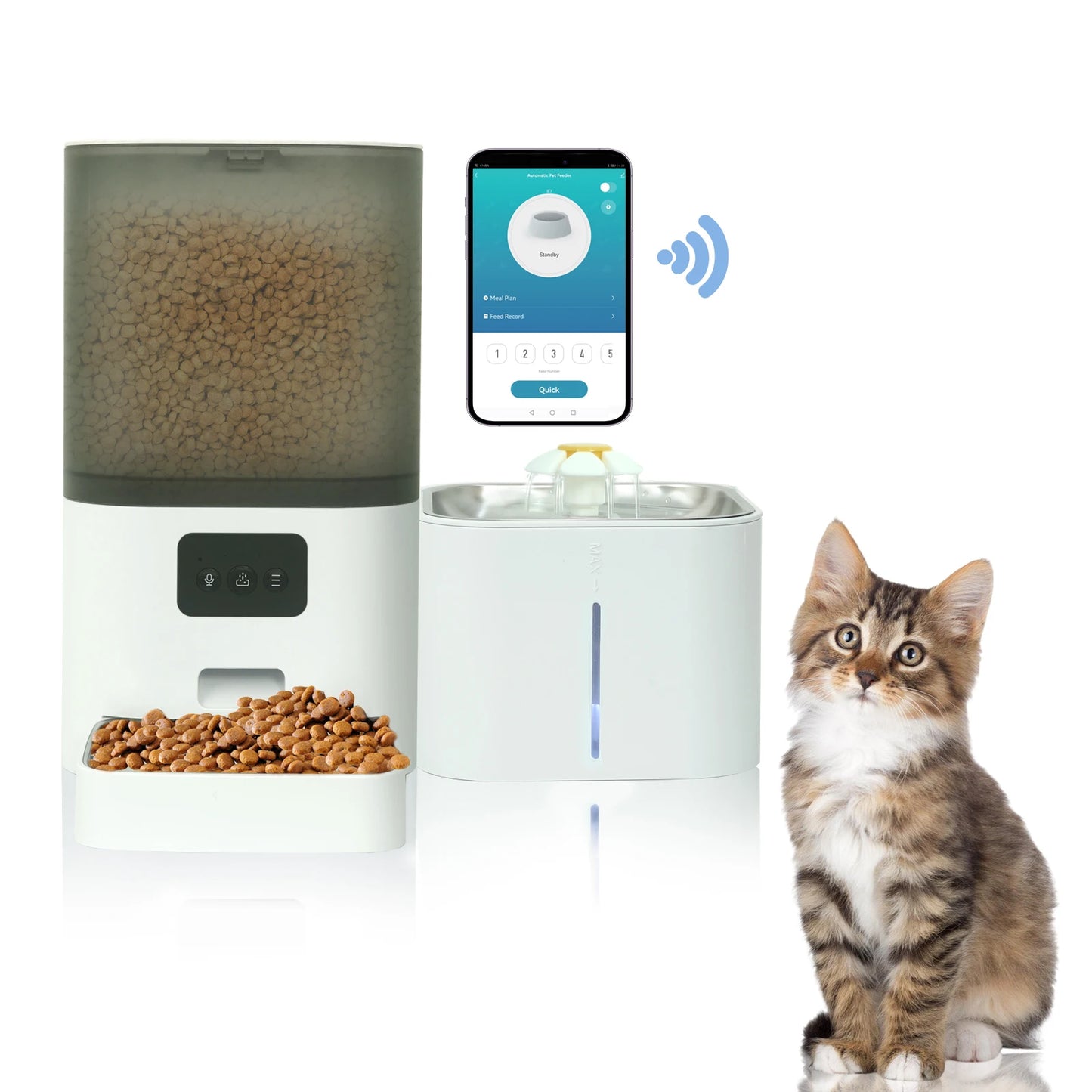 Smart Cat Feeder 2-in-1 With Water Fountain App Control 6L