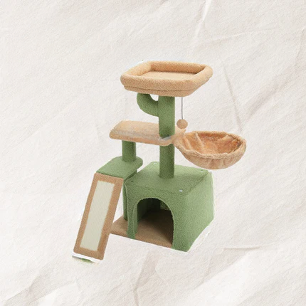 Cat Tree Tower For Indoor Cats With Scratching Posts And Hammock