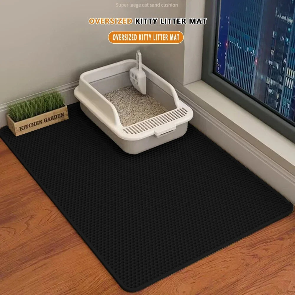 Cat Litter Mat 2-Layer Premium Sand Trapping Waterproof Pet Floor