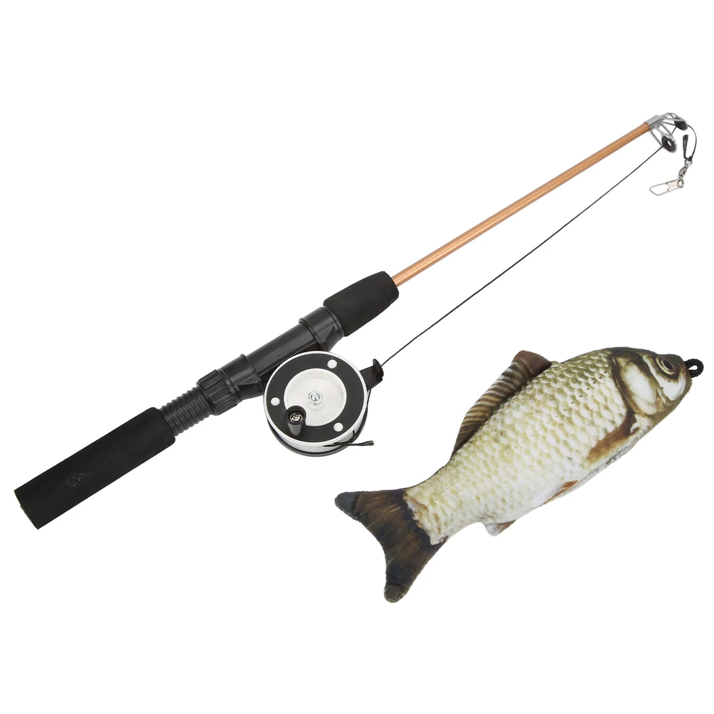 Interactive Cat Fishing Rod Toy With Realistic Fish Design