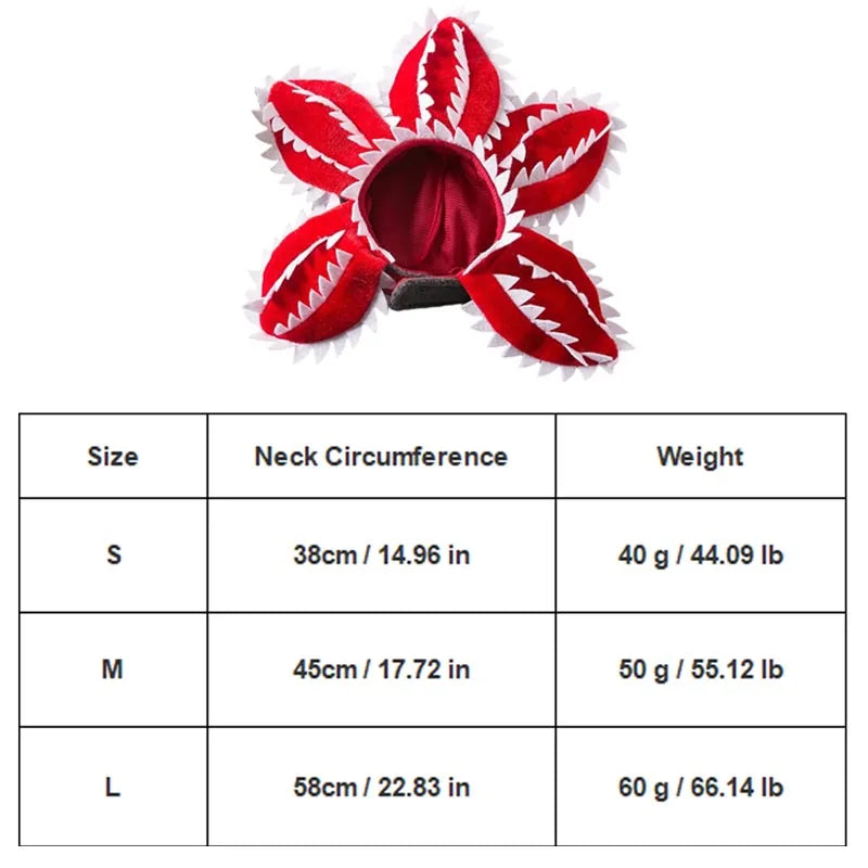 Winter Funny Cat Hat Demogorgon Scary Pet Costume Adjustable