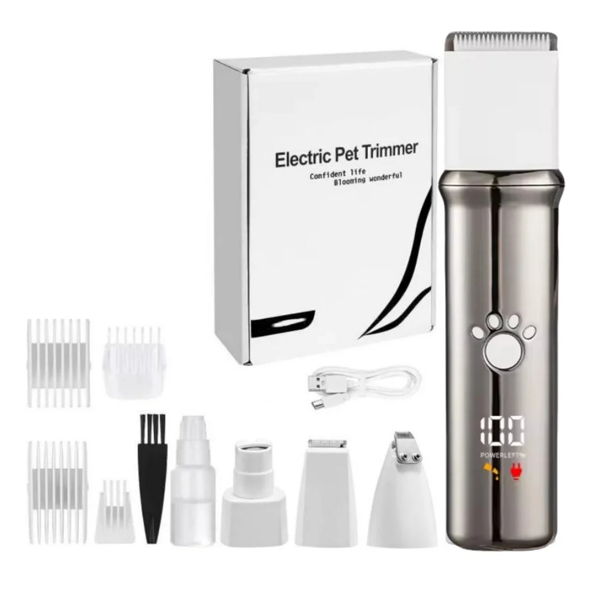 4-In-1 Pet Grooming Set With Rechargeable Clippers And Low Noise