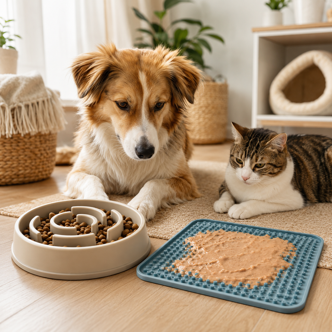Slow Feeders and Lick Mats: Calmer Mealtimes for Dogs and Cats