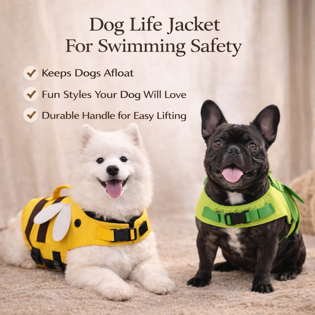 Dog Life Jacket For Swimming Safety - Pet Flotation Vest With Handle
