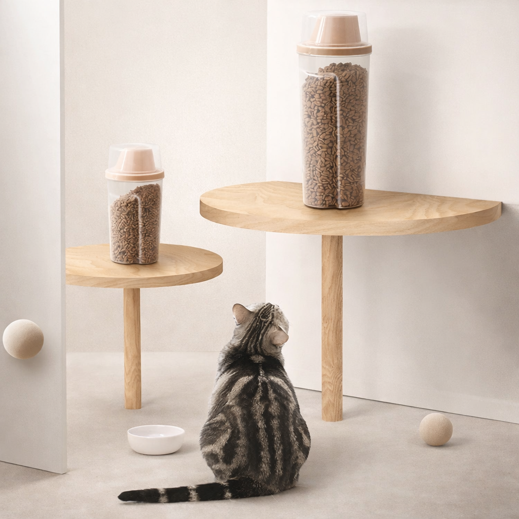 Dog Food Storage Container with Scale - Transparent Pet Food Dispenser