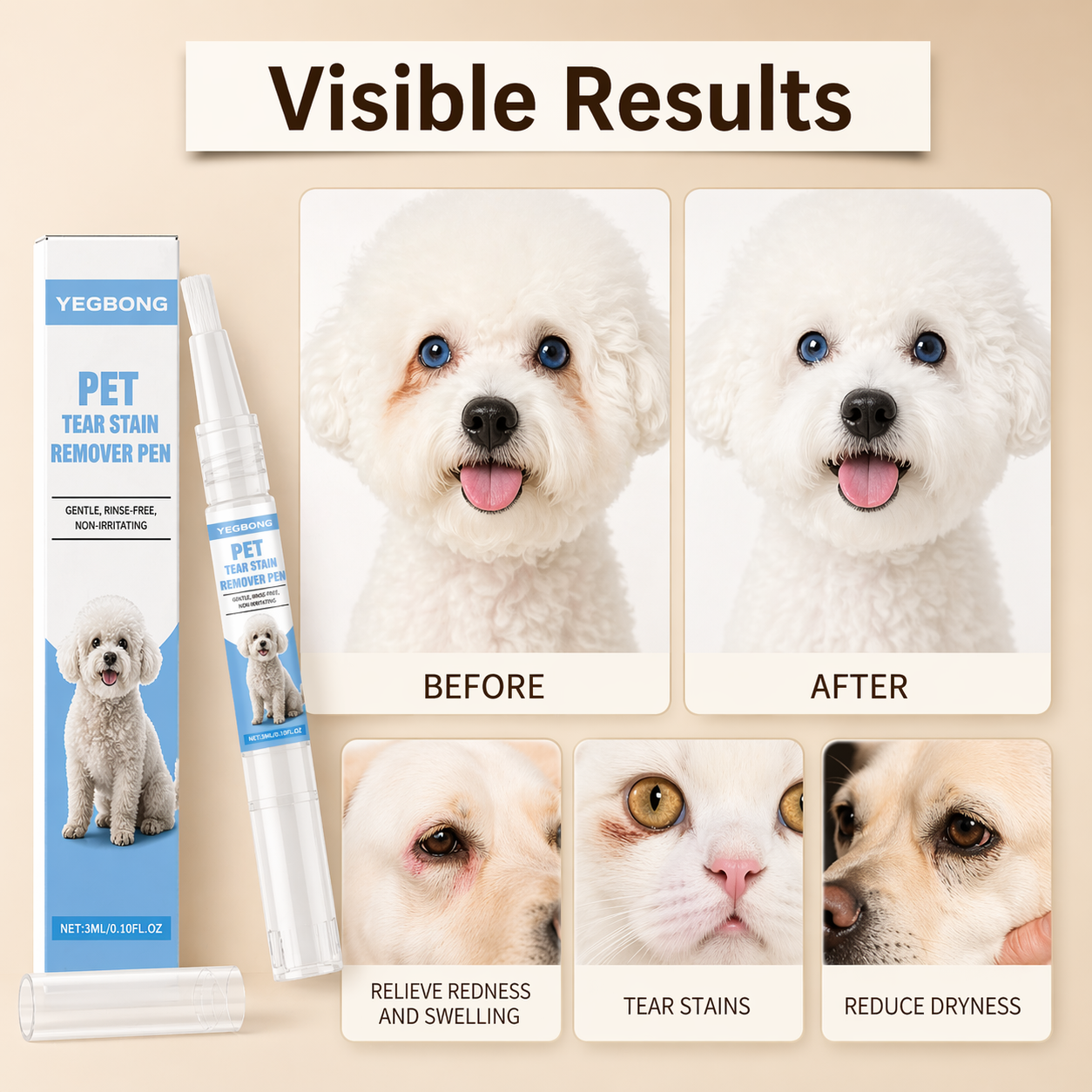 Pet Tear Stain Removal Pen For Cats And Dogs