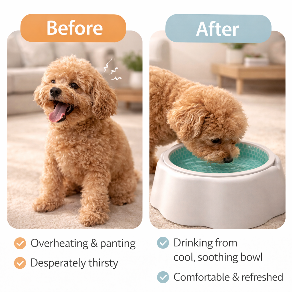 Cool Summer Pet Ice Bowl - Dog Cat Food Water Dish Cooling Plate