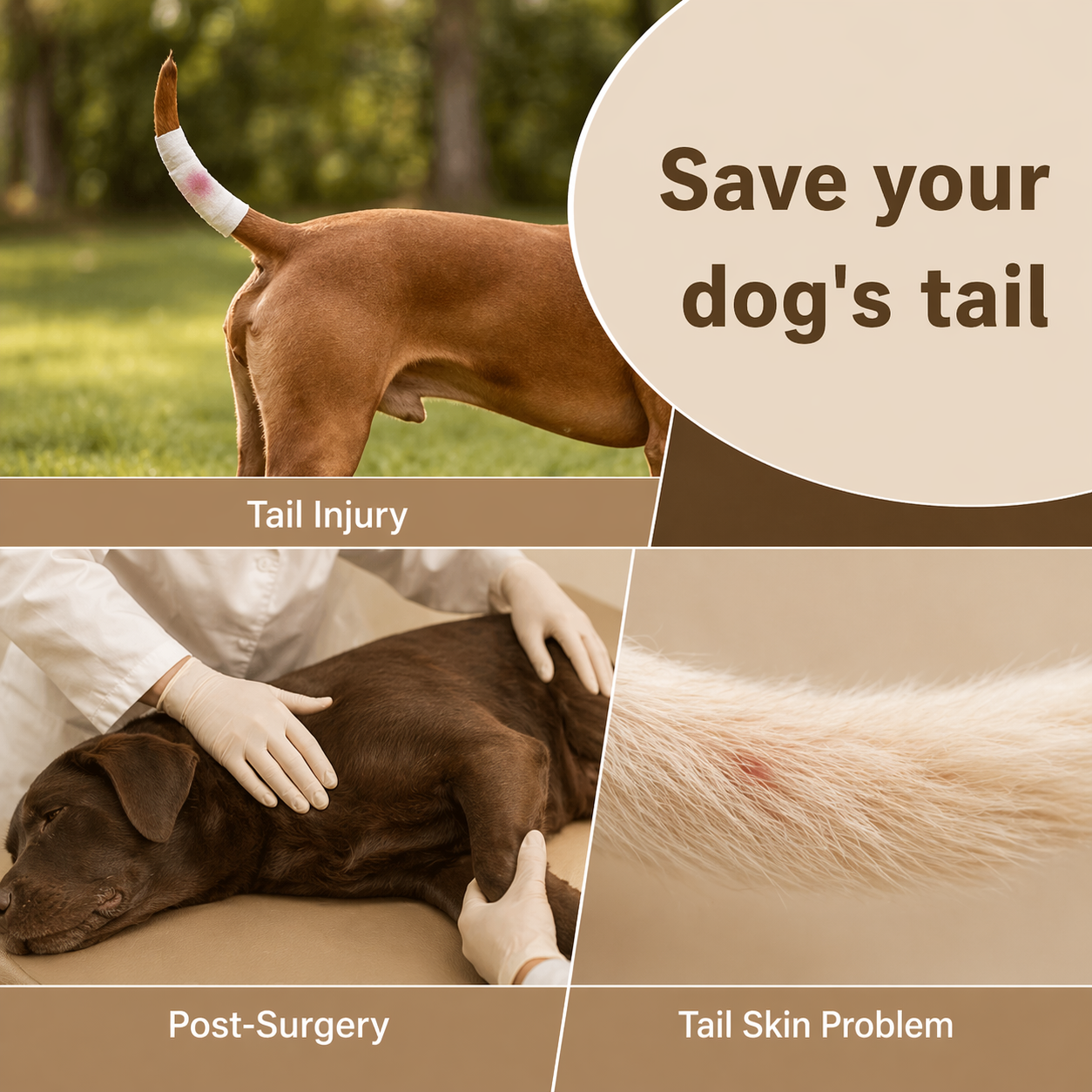 Adjustable Dog Tail Protector - Breathable Wound Cover With Harness