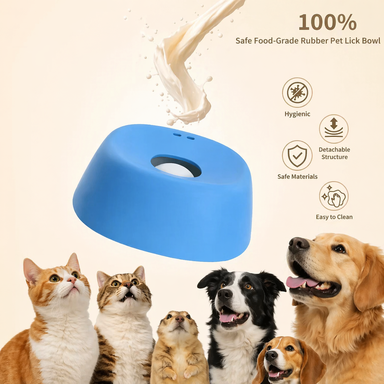 Anti-Choking Slow Feeder Dog Bowl Non-Slip 3/4 Cup Lick Toy