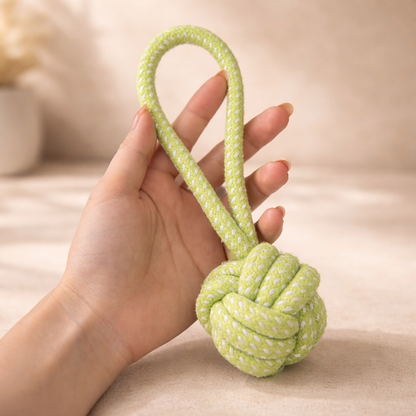 Dog Rope Toy - Cotton Chew Ball for Teeth Cleaning and Tug of War
