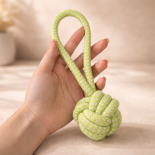 Dog Rope Toy - Cotton Chew Ball for Teeth Cleaning and Tug of War