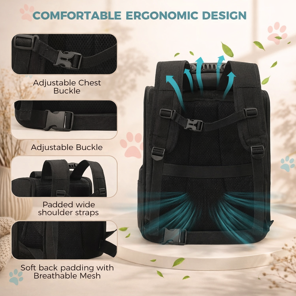Dogat Pet Backpack XL Breathable Cat Dog Carrier Up To 10Kg