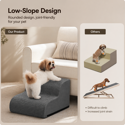 Dog Stairs 2-Step Pet Stair With Non-Slip Washable Cover