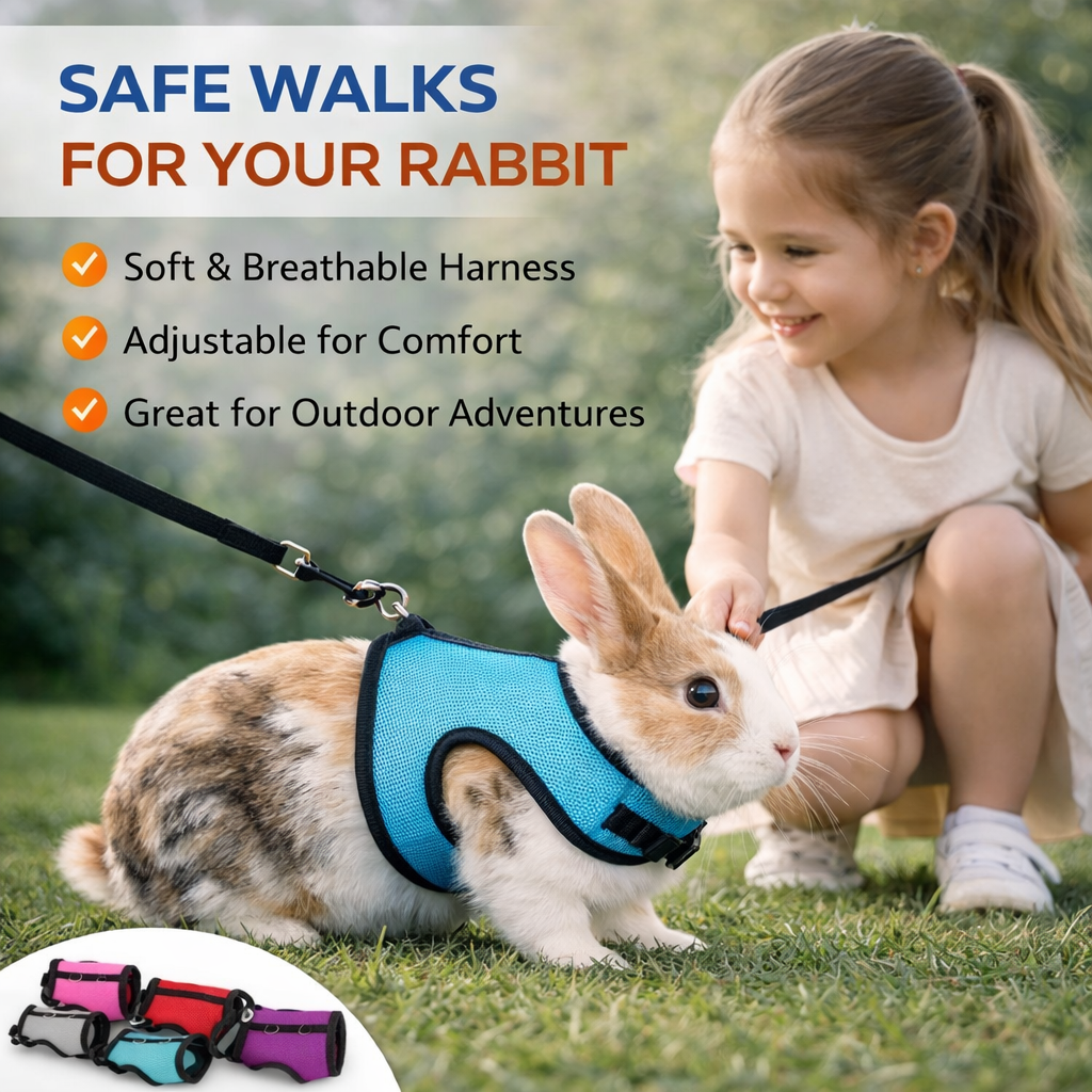 Breathable Pet Vest Harness For Small Animals - Adjustable Comfort Fit