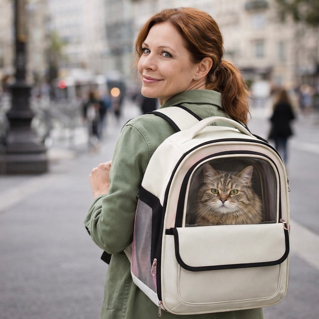 Pet Carrier Backpack - Transparent Space Capsule Design For Cats Dogs