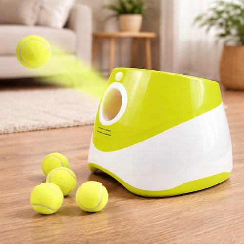 Automatic Dog Tennis Ball Launcher - Interactive Pet Toy With 3 Balls