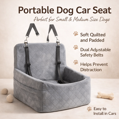 Portable Dog Car Seat With Safety Belt For Small Medium Dogs