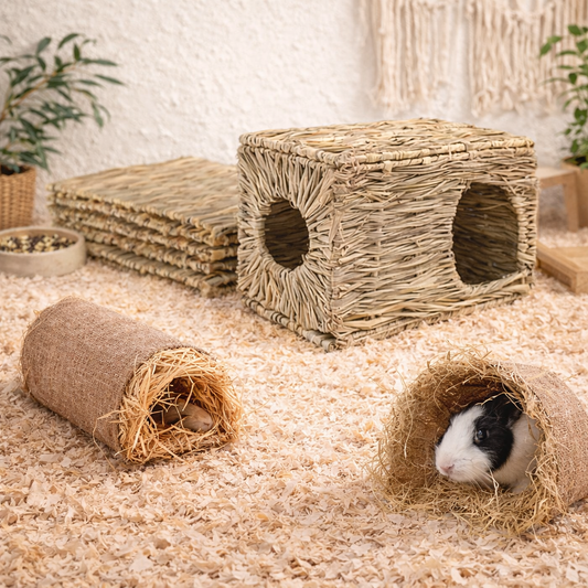 Foldable Woven Rabbit Cage Pet Small Animal Hamster Guinea Pig House