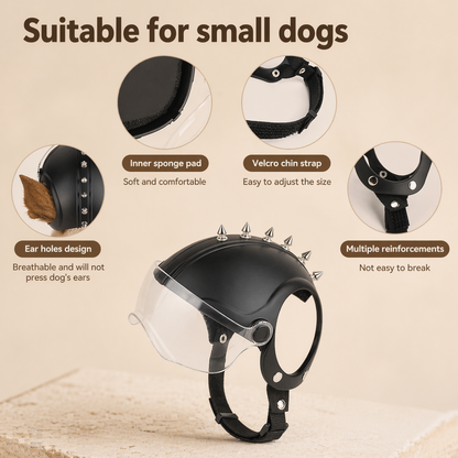 Dog Motorcycle Helmet With Clear Visor For Small Breeds