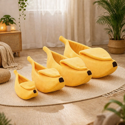 Banana Cat Bed House - Funny Cute Cozy Pet Mat Warm Portable