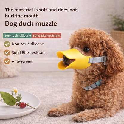 Silicone Dog Muzzle - Soft Anti-Bite Anti-Bark Duck Bill Design