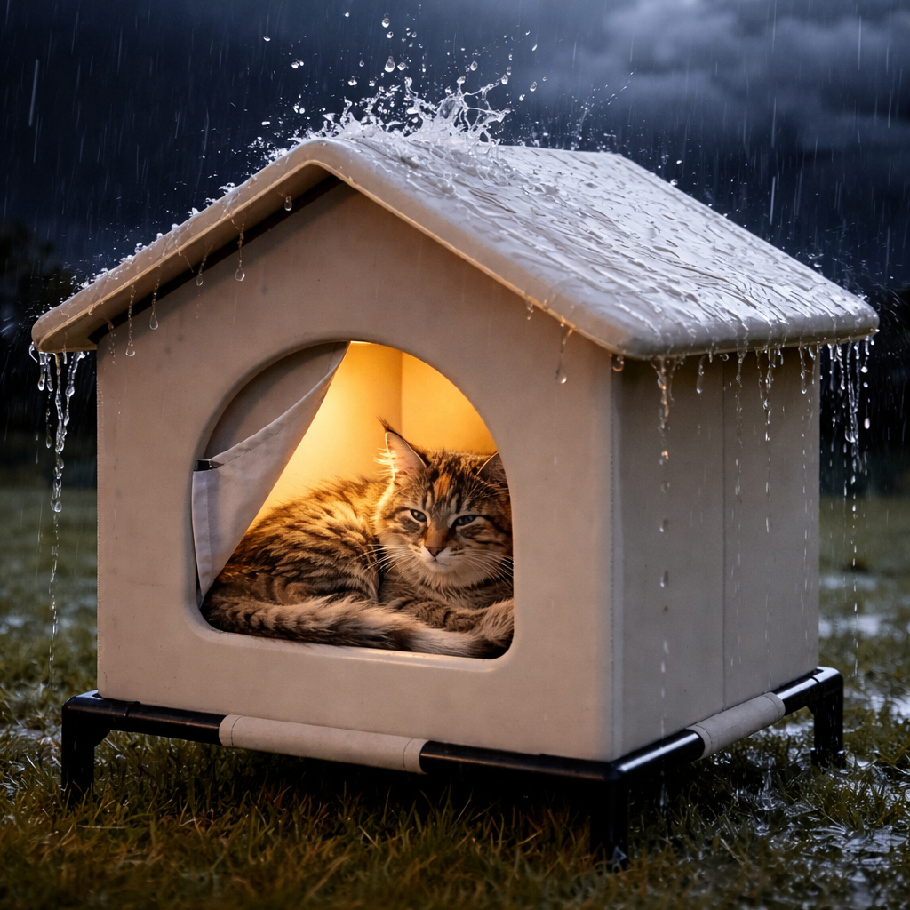 Waterproof Cat House Winter Shelter For Outdoor Cats Small Dogs
