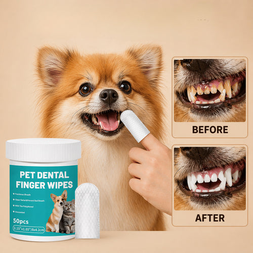Pet Teeth Cleaning Wipes - Dental Finger Wipes For Dogs Cats