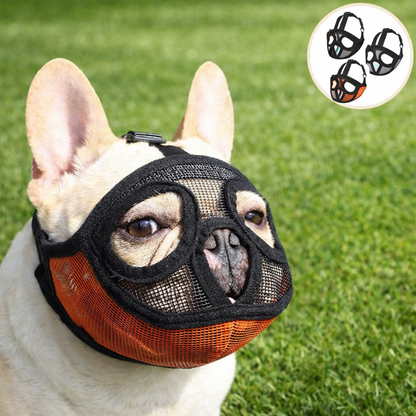 Bulldog Mask Anti-Biting Breathable Adjustable Dog Muzzle