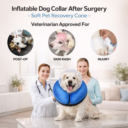 Inflatable Dog Collar After Surgery - Soft Pet Recovery Cone