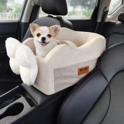 Console Dog Car Seat Center Booster With Leash For Small Dogs