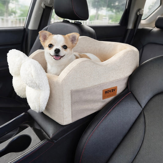 Console Dog Car Seat Center Booster With Leash For Small Dogs