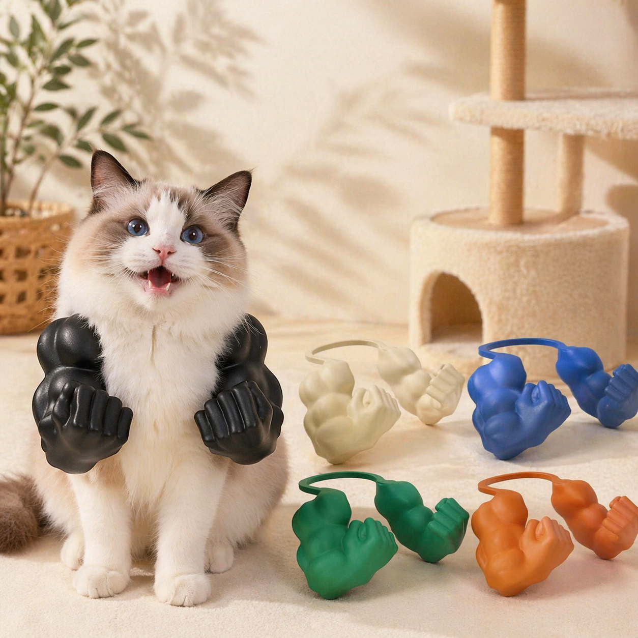 Giant Arm Cat Toy 3D Printed Creative Neck Arm For Halloween Party