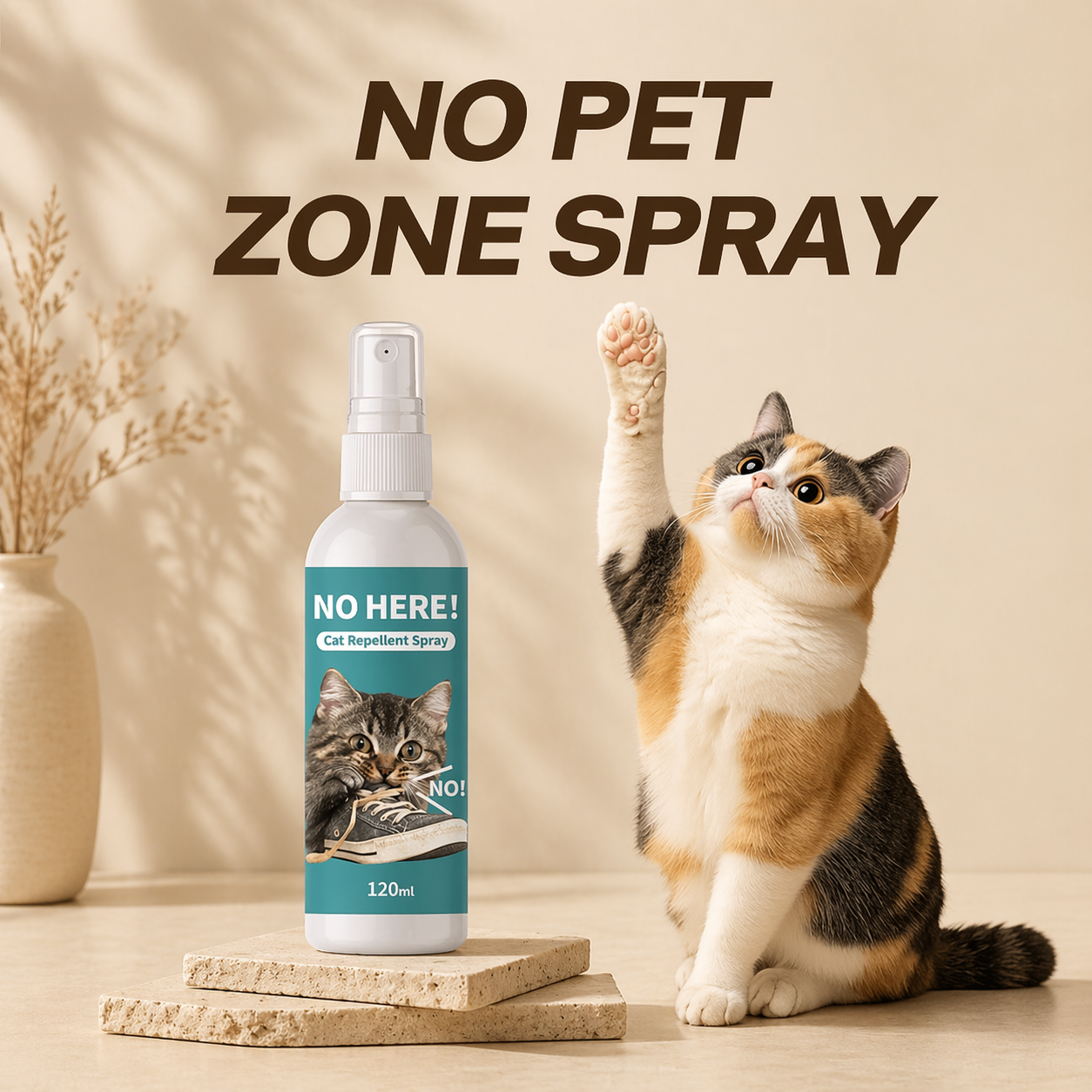 Long Lasting Cat Repellent Spray 120ml Non-Toxic Indoor Formula