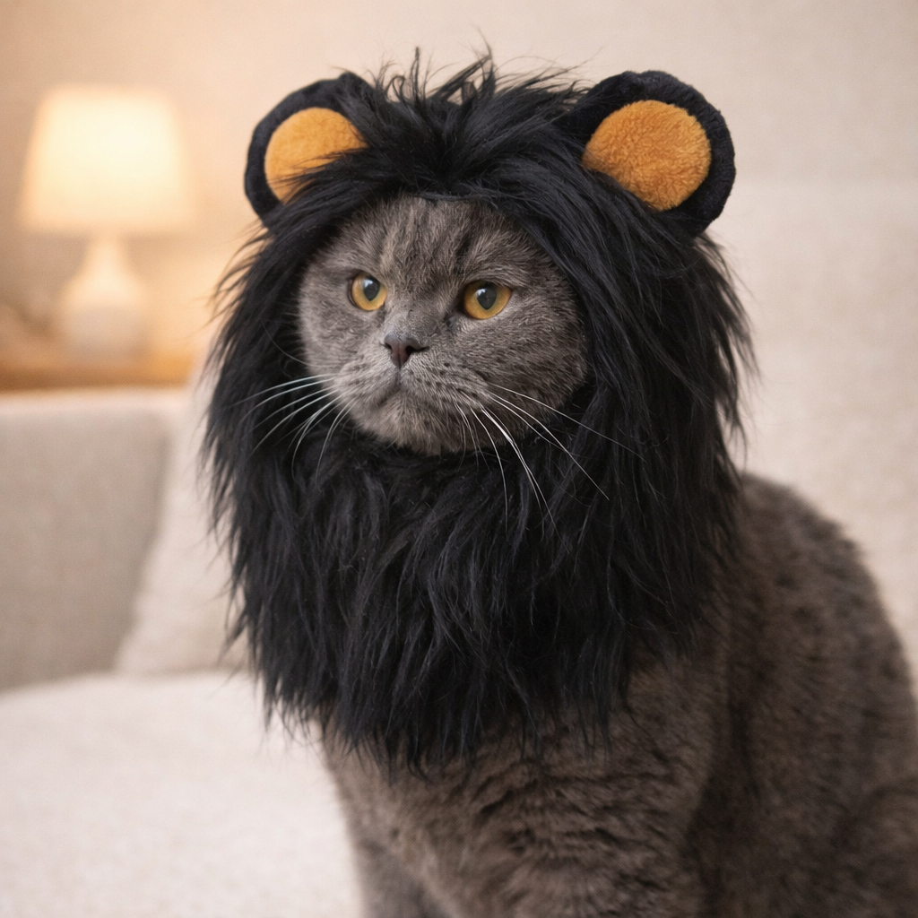 Cat Lion Mane Costume Pet Cosplay Hat for Halloween Christmas