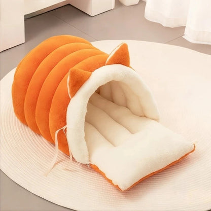 Cat Ear Bed - Soft Winter Pet Nest With Non-Slip Bottom