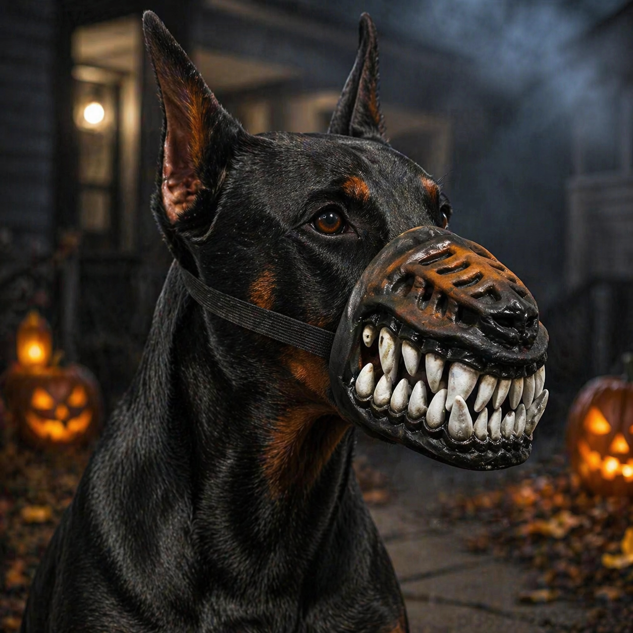 Dog Mouth Mask Padded Latex Rubber Muzzle Halloween Props